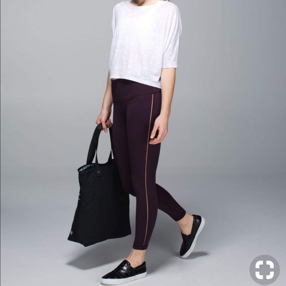 Lululemon High Times Pant Mesh, Black Cherry.